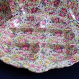 ROYAL WINTON GRIMWADES SUMMERTIME CHINTZ (c.1934-50)  5 PART HORS D'OEUVRE DISH-  MARINA SHAPE  -  EXCELLENT !!  RARE !!
