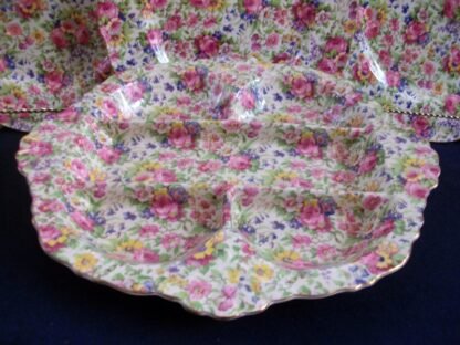 ROYAL WINTON GRIMWADES SUMMERTIME CHINTZ (c.1934-50) 5 PART HORS D'OEUVRE DISH- MARINA SHAPE - EXCELLENT !! RARE !!