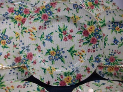 ROYAL WINTON GRIMWADES QUEEN ANNE- CHINTZ NEEDLEPOINT (c.1951+) DESSERT PIE PLATE 7" ATHENA SHAPE- EXCELLENT !! RARE !!
