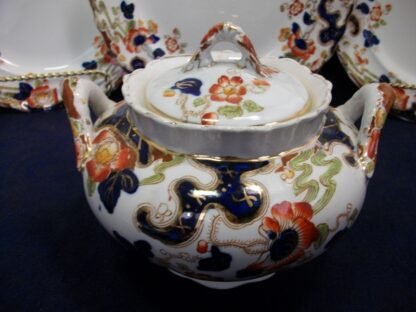 KEELING & CO LTD LOSO WARE- TOKIO- IMARI STYLE (c.1909-37) COVERED SUGAR BOWL- RARE!! EXCELLENT!!