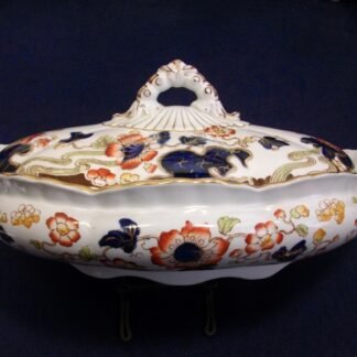 KEELING & CO LTD LOSO WARE- TOKIO- IMARI STYLE (c.1909-37) OVAL COVERED SERVING BOWL #2- RARE!! EXCELLENT!! Â