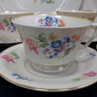 SYRACUSE ABERDEEN CHINA- ABE1  DRESDEN FLOWERS (c.1950's)   CUP & SAUCER-  SMOOTH-  EXCELLENT !!  RARE !!