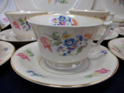 SYRACUSE ABERDEEN CHINA- ABE1 DRESDEN FLOWERS (c.1950's) CUP & SAUCER- SMOOTH- EXCELLENT !! RARE !!