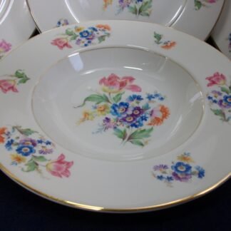 SYRACUSE ABERDEEN CHINA- ABE1  DRESDEN FLOWERS (c.1950's)   RIM SOUP BOWL  8 7/8" - SMOOTH-  EXCELLENT !!  RARE !!