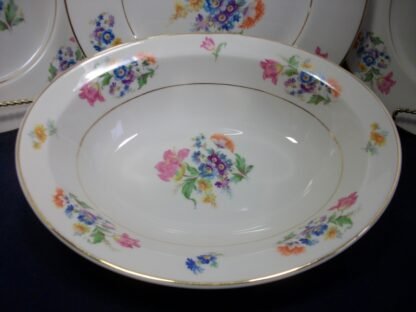 SYRACUSE ABERDEEN CHINA- ABE1 DRESDEN FLOWERS (c.1950's) OVAL OPEN SERVING BOWL 9 7/8" - SMOOTH- EXCELLENT !! RARE !!