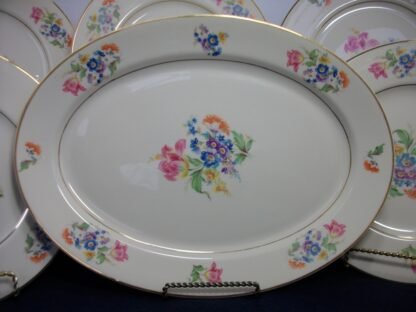 SYRACUSE ABERDEEN CHINA- ABE1 DRESDEN FLOWERS (c.1950's) OVAL SERVING PLATTER 14" - SMOOTH- EXCELLENT !! RARE !!