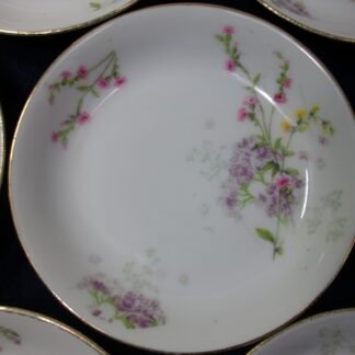 WM GUERIN & CO - BAWO & DOTTER (ELITE WORKS)  LIMOGES-  PURPLE ASTERS, YELLOW & PINK FLORAL SPRAYS (c.1900-32)   BERRY BOWL  5 3/16"  - GREAT!!  RARE !!