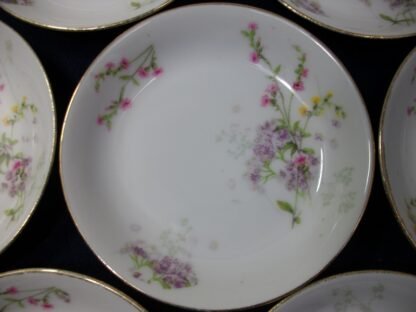 WM GUERIN & CO - BAWO & DOTTER (ELITE WORKS)  LIMOGES-  PURPLE ASTERS, YELLOW & PINK FLORAL SPRAYS (c.1900-32)   BERRY BOWL  5 3/16"  - GREAT!!  RARE !!