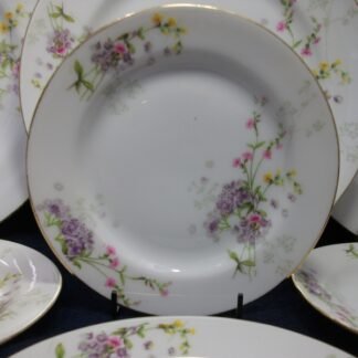 WM GUERIN & CO - BAWO & DOTTER (ELITE WORKS)  LIMOGES-  PURPLE ASTERS, YELLOW & PINK FLORAL SPRAYS (c.1900-32)   BREAD & BUTTER PLATE  6 1/4" - EXCELLENT!!  RARE !!