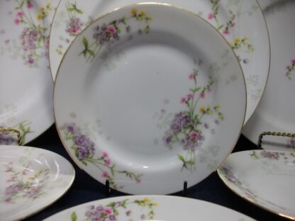 WM GUERIN & CO - BAWO & DOTTER (ELITE WORKS) LIMOGES- PURPLE ASTERS, YELLOW & PINK FLORAL SPRAYS (c.1900-32) BREAD & BUTTER PLATE 6 1/4" - EXCELLENT!! RARE !!