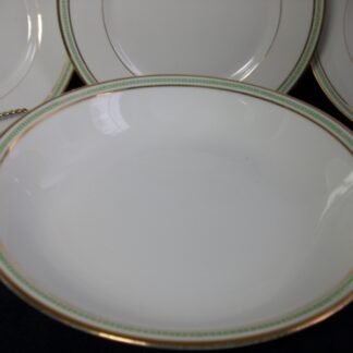 CHARLES MARTIN (CM) DECORE  LIMOGES-  GREEN GREEK KEY #S357 (c.1891-1900)  ROUND OPEN SERVING BOWL 9 3/8"- ANTIQUE!!  EXCELLENT !!  RARE !!