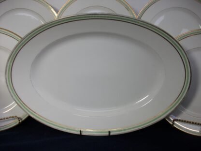 CHARLES MARTIN (CM) DECORE LIMOGES- GREEN GREEK KEY #S357 (c.1891-1900) OVAL SERVING PLATTER 15 3/8"- ANTIQUE!! EXCELLENT !! RARE !!