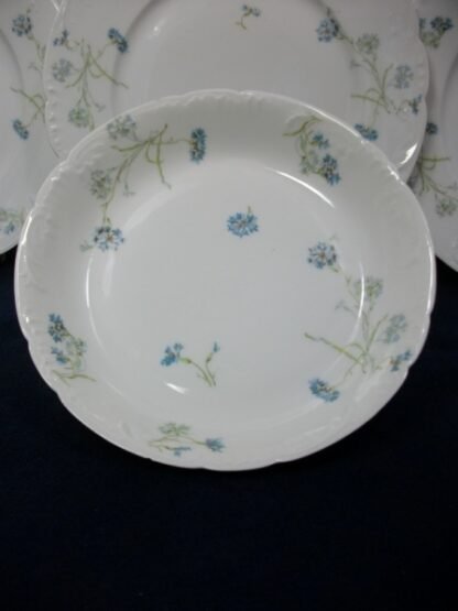 HAVILAND  (THEO)  LIMOGES FRANCE-  BLUE CORNFLOWER (c.1895)   COUPE SOUP BOWL  7  3/8"-  SCALLOPED-  EXCELLENT !!  RARE !!