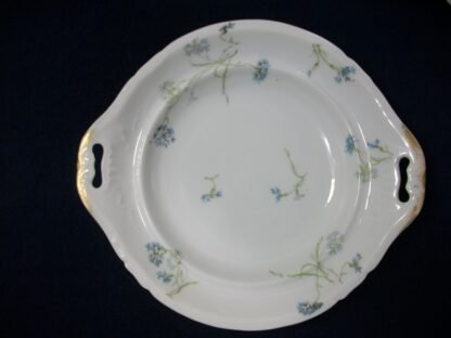 HAVILAND  (THEO)  LIMOGES FRANCE-  BLUE CORNFLOWER (c.1895)   BOTTOM BASE DISH FOR COVERED BUTTER-  SCALLOPED-  EXCELLENT !!  RARE !!