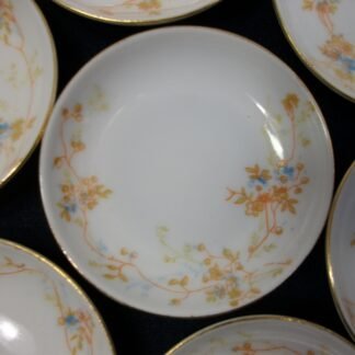 BAWO & DOTTER (ELITE WORKS)  LIMOGES-  AUTUMN VINE BLUE FLORAL (c.1896-1900)   BUTTER PAT-  RARE!! EXCELLENT!!