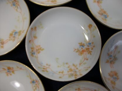 BAWO & DOTTER (ELITE WORKS)  LIMOGES-  AUTUMN VINE BLUE FLORAL (c.1896-1900)   BUTTER PAT-  RARE!! EXCELLENT!!