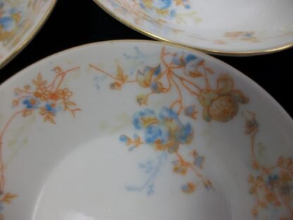 BAWO & DOTTER (ELITE WORKS)  LIMOGES-  AUTUMN VINE BLUE FLORAL (c.1896-1900)   BERRY DESSERT BOWL-  RARE!! EXCELLENT!!