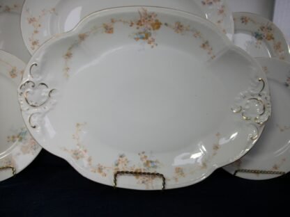BAWO & DOTTER (ELITE WORKS)  LIMOGES-  AUTUMN VINE BLUE FLORAL (c.1896-1900)  UNDERPLATE FOR SOUP TUREEN -  ORNATE!! RARE!! EXCELLENT!!