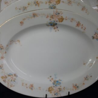 BAWO & DOTTER (ELITE WORKS)  LIMOGES-  AUTUMN VINE BLUE FLORAL (c.1896-1900)  MEDIUM OVAL SERVING PLATTER  13 1/4" -  SMOOTH-  RARE!! EXCELLENT!!