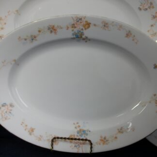 BAWO & DOTTER (ELITE WORKS)  LIMOGES-  AUTUMN VINE BLUE FLORAL (c.1896-1900)  LARGE OVAL SERVING PLATTER  15 7/8" -  SMOOTH-  RARE!! EXCELLENT!!