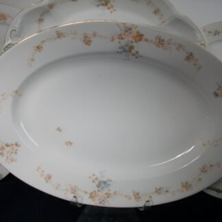 BAWO & DOTTER (ELITE WORKS)  LIMOGES-  AUTUMN VINE BLUE FLORAL (c.1896-1900)  VERY  LARGE OVAL SERVING PLATTER  17 7/8" -  SMOOTH-  RARE!! EXCELLENT!!