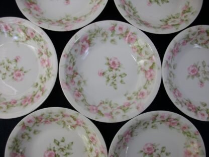 HAVILAND (THEODORE) LIMOGES FRANCE- ROSE GARLAND PINK & WHITE (c.1903) RIM BERRY BOWL 5 1/16" - SMOOTH- EXCELLENT !! RARE !!