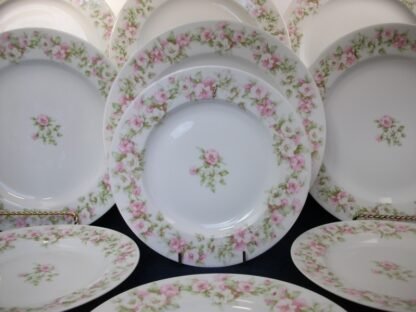 HAVILAND  (THEODORE)  LIMOGES  FRANCE-  ROSE GARLAND PINK & WHITE (c.1903)  SALAD PLATE  7 3/4" -  SMOOTH-  EXCELLENT !!  RARE !!