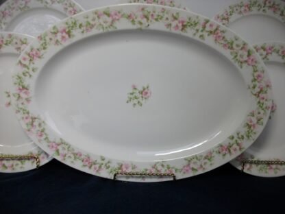 HAVILAND  (THEODORE)  LIMOGES  FRANCE-  ROSE GARLAND PINK & WHITE (c.1903)  LARGE  OVAL SERVING PLATTER  16 1/8" -  SMOOTH-  EXCELLENT !!  RARE !!