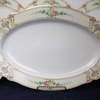 PAUL MULLER SELB BAVARIA (HUTSCHENRUETHER)  POMPADOUR-  FLORAL CARTOUCHES  (c.1917-28)  OVAL SERVING PLATTER  15 3/4"  -  EXCELLENT !!  RARE !!