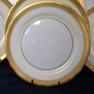 AYNSLEY CHINA SANDRINGHAM  B3830 -  GOLD & CREAM SCALLOPED  (c.1930+)  SALAD  PLATE - ENCRUSTED GILT! RARE!