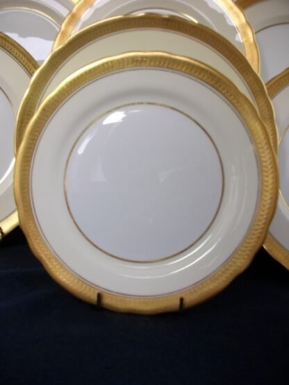 AYNSLEY CHINA SANDRINGHAM  B3830 -  GOLD & CREAM SCALLOPED  (c.1930+)  SALAD  PLATE - ENCRUSTED GILT! RARE!