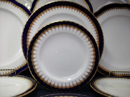 COALPORT SPEARPOINT COBALT #6143- SMOOTH- GOLD FILIGREE (c.1929-30) PIE/DESSERT PLATE  6 3/4" - EXCELLENT!! RARE!! 