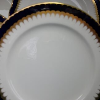 COALPORT SPEARPOINT COBALT #6143- SMOOTH- GOLD FILIGREE (c.1923-24) LUNCH PLATE  9 1/2"  - EXCELLENT!! RARE!! 