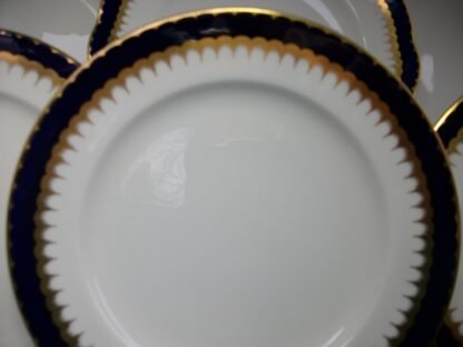 COALPORT SPEARPOINT COBALT #6143- SMOOTH- GOLD FILIGREE (c.1923-24) LUNCH PLATE  9 1/2"  - EXCELLENT!! RARE!! 