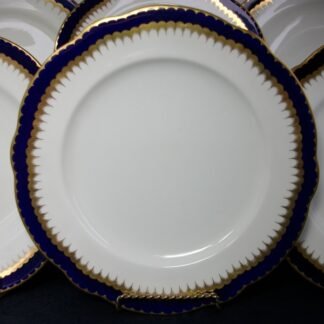 COALPORT SPEARPOINT COBALT #866 (c.1922)- DINNER PLATE 10 5/8"- SCALLOPED !! EXCELLENT !!