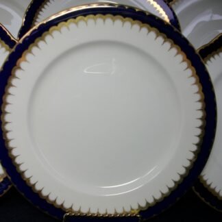 COALPORT SPEARPOINT COBALT #6143- SMOOTH- GOLD FILIGREE (c.1926-27) DINNER PLATE  10 1/4"  - EXCELLENT!! RARE!! 