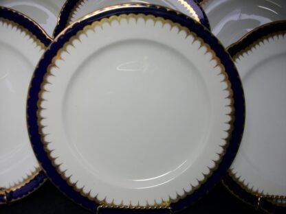 COALPORT SPEARPOINT COBALT #6143- SMOOTH- GOLD FILIGREE (c.1926-27) DINNER PLATE  10 1/4"  - EXCELLENT!! RARE!! 