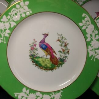 SPODE CHELSEA BIRD GREEN  R4689  SCALLOPED (c.1927)  DINNER PLATE #6 -  10 3/4 "  EXCELLENT !!  RARE !!