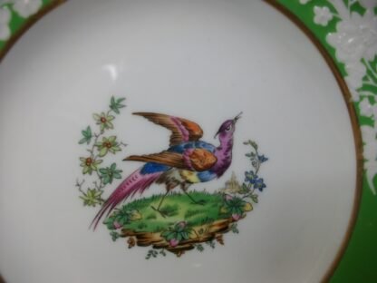 SPODE CHELSEA BIRD GREEN  R4689  SMOOTH (c.1927)   BREAD & BUTTER PLATE #2 -  6 1/2"  EXCELLENT !!  RARE !!
