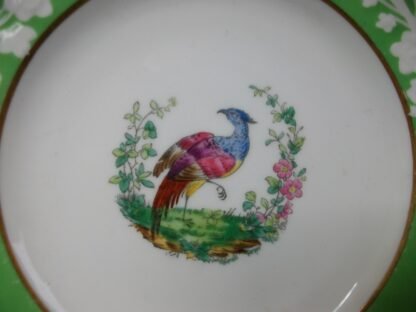 SPODE CHELSEA BIRD GREEN  R4689  SMOOTH (c.1927)   BREAD & BUTTER PLATE #4 -  6 1/2"  EXCELLENT !!  RARE !!
