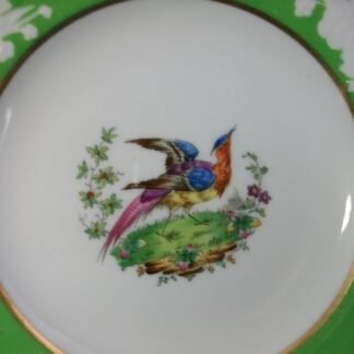 SPODE CHELSEA BIRD GREEN  R4689  SMOOTH (c.1927)   BREAD & BUTTER PLATE #5 -  6 1/2"  EXCELLENT !!  RARE !!
