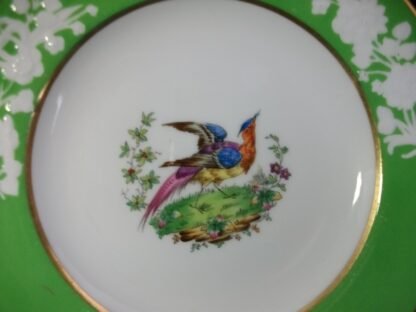 SPODE CHELSEA BIRD GREEN  R4689  SMOOTH (c.1927)   BREAD & BUTTER PLATE #5 -  6 1/2"  EXCELLENT !!  RARE !!