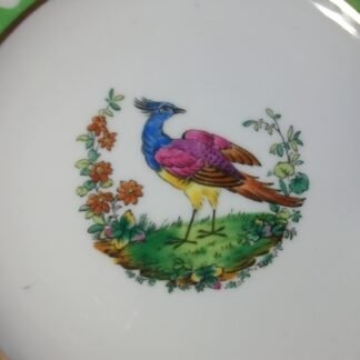 SPODE CHELSEA BIRD GREEN  R4689  SMOOTH (c.1927)   BREAD & BUTTER PLATE #8 -  6 1/2"  EXCELLENT !!  RARE !!