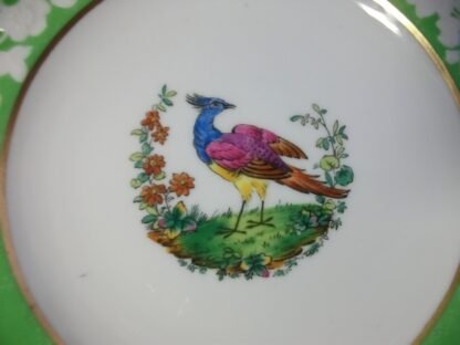 SPODE CHELSEA BIRD GREEN  R4689  SMOOTH (c.1927)   BREAD & BUTTER PLATE #8 -  6 1/2"  EXCELLENT !!  RARE !!