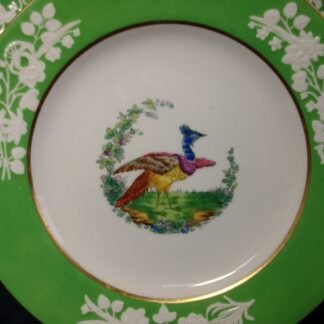 SPODE CHELSEA BIRD GREEN  R4689  SMOOTH (c.1927)   LUNCH PLATE #1 -  8 1/2"  EXCELLENT !!  RARE !!