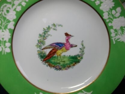 SPODE CHELSEA BIRD GREEN  R4689  SMOOTH (c.1927)   LUNCH PLATE #2 -  8 1/2"  EXCELLENT !!  RARE !!