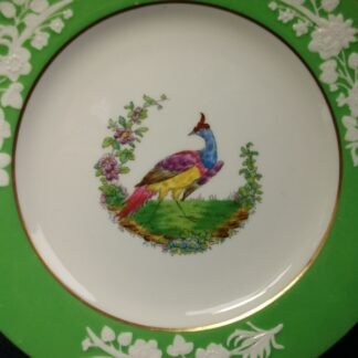 SPODE CHELSEA BIRD GREEN  R4689  SMOOTH (c.1927)   LUNCH PLATE #4 -  8 1/2"  EXCELLENT !!  RARE !!