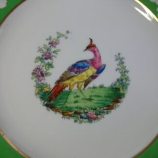 SPODE CHELSEA BIRD GREEN  R4689  SMOOTH (c.1927)   LUNCH PLATE #5 -  8 1/2"  EXCELLENT !!  RARE !!