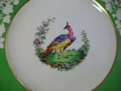 SPODE CHELSEA BIRD GREEN  R4689  SMOOTH (c.1927)   LUNCH PLATE #5 -  8 1/2"  EXCELLENT !!  RARE !!
