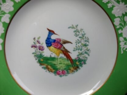 SPODE CHELSEA BIRD GREEN  R4689  SMOOTH (c.1927)   LUNCH PLATE #6 -  8 1/2"  EXCELLENT !!  RARE !!